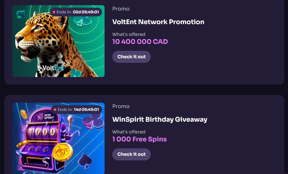 WinSpirit Promotions CA – Free Spins, VIP & Reload image 3